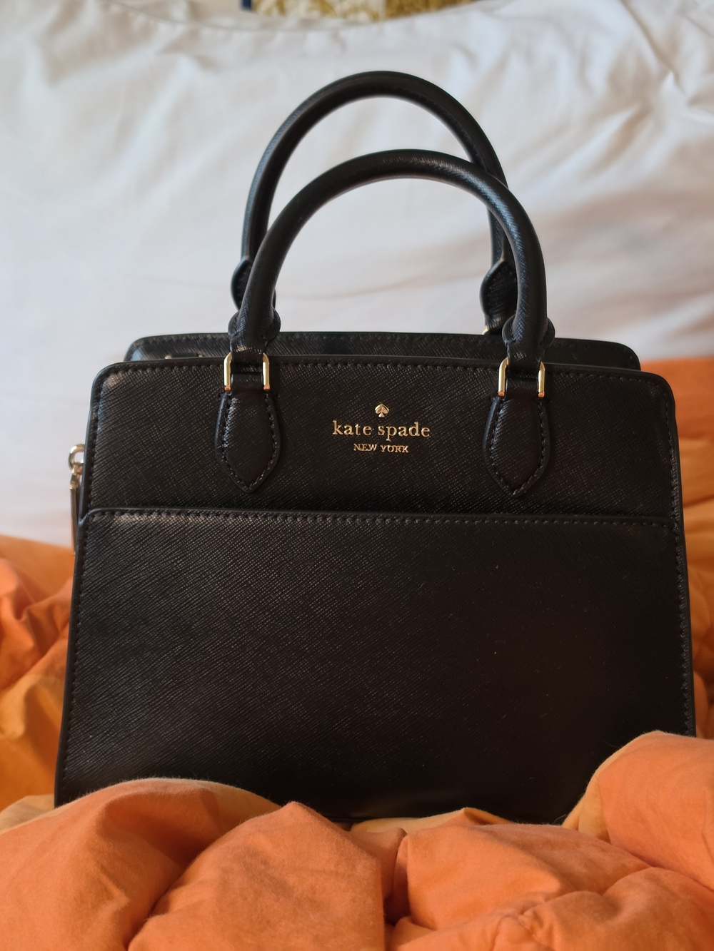 kate spade New York Black Saffiano Leather Top-Handle Bag
